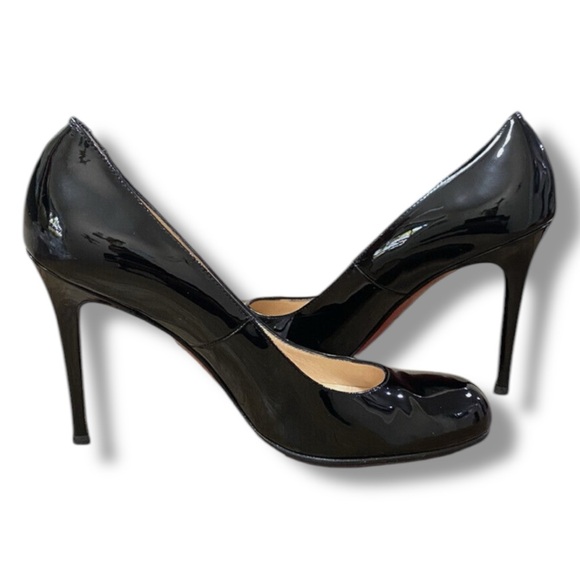 CHRISTIAN LOUBOUTIN Simple Pumps 100 Patent Leather Round Toe